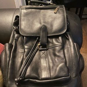 Black leather back pack!